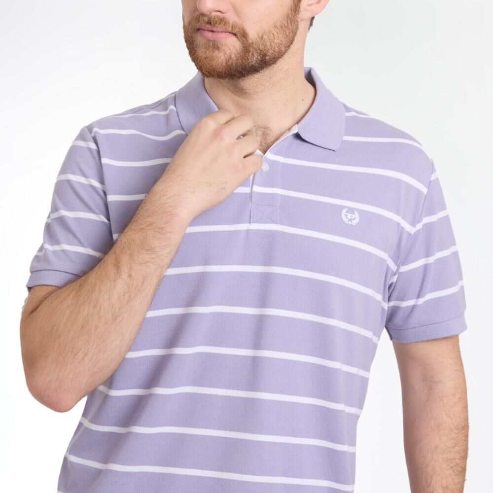 Polera Líneas Manga Corta Cuello Piqué Hombre Peroe image number 4.0