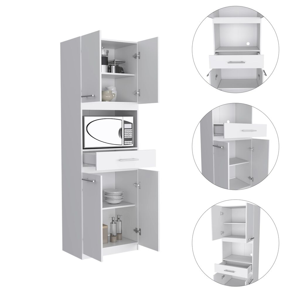 Mueble Microondas 4 Puertas 1 Cajon Fm-003b Blanco image number 3.0