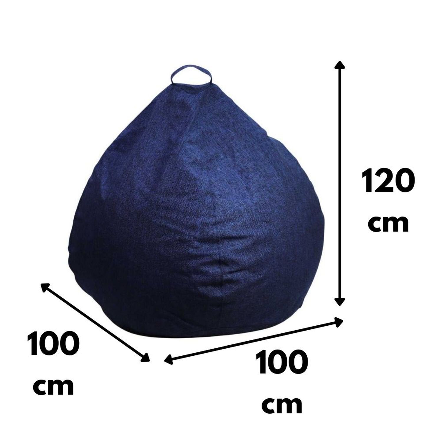 Funda Pouf Pera Azul Omega 100x120x120 image number 4.0