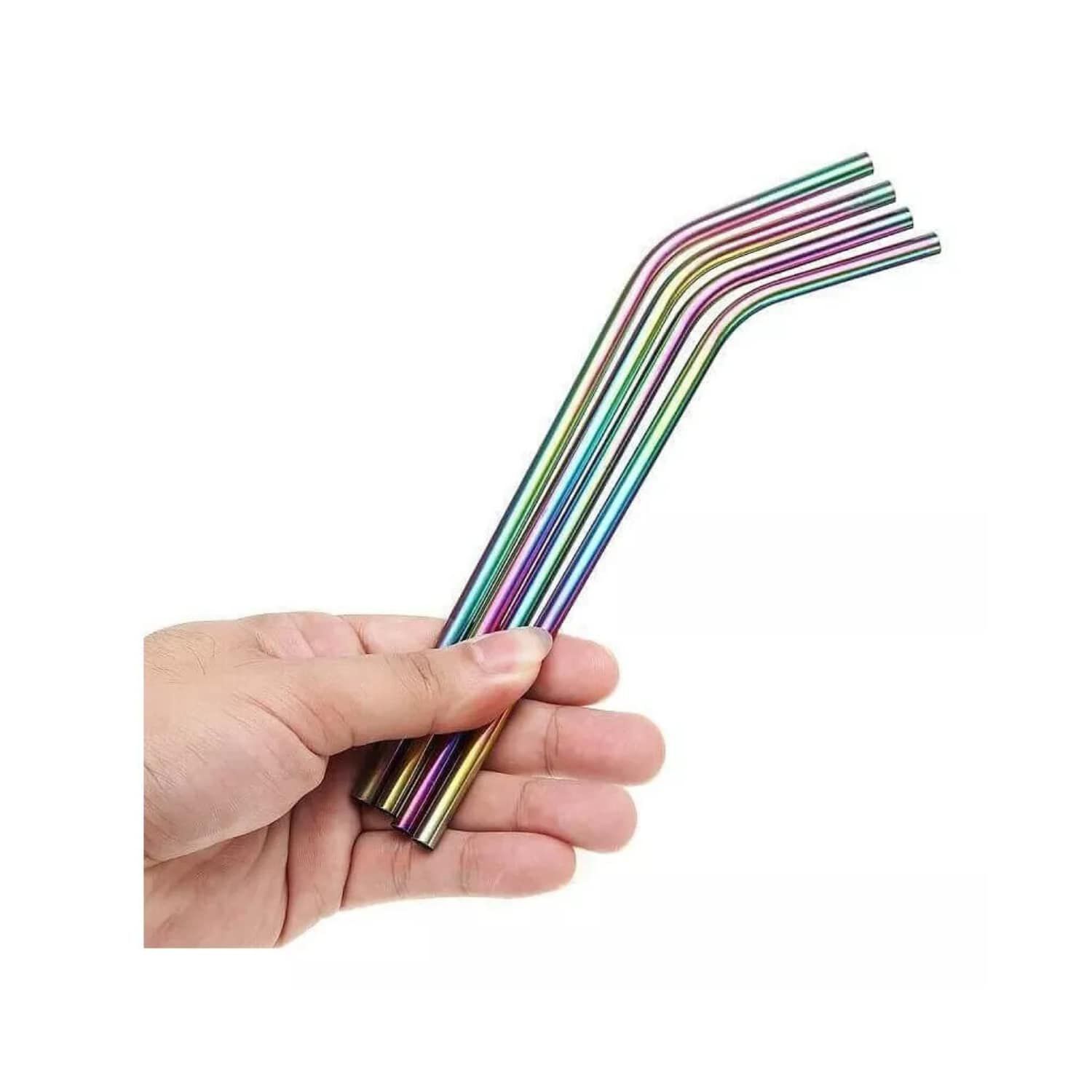 Pack 4 Bombillas Multicolor Con Cepillo Ecologico Cocina image number 3.0