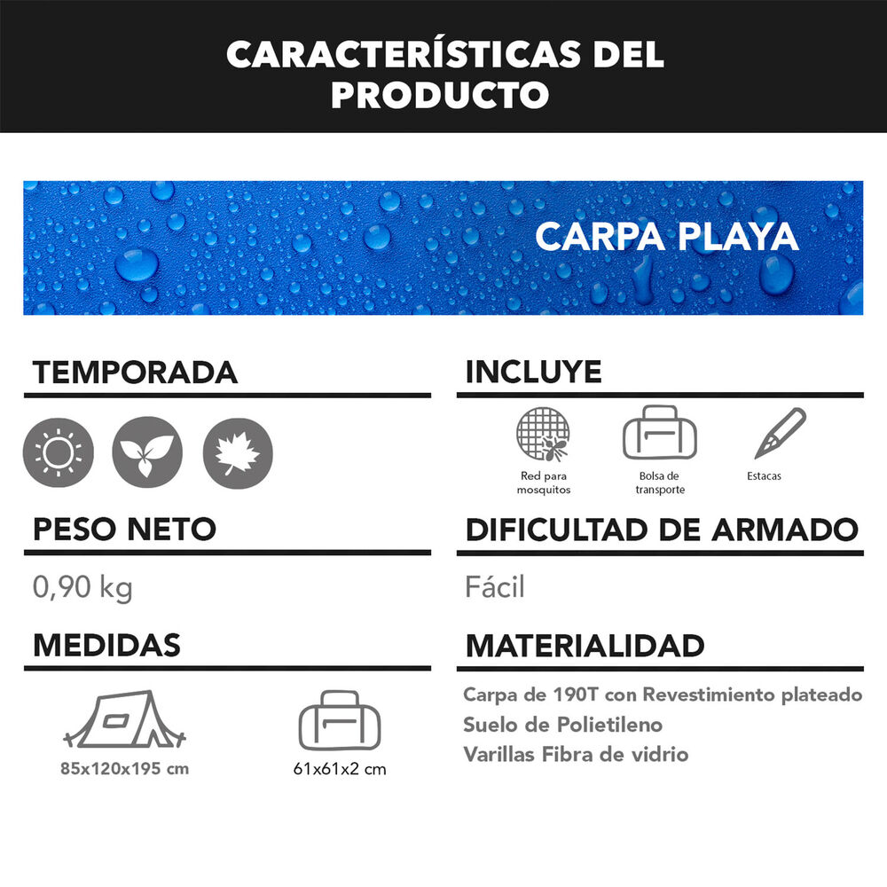 Carpa Playa Camping Instant&aacute;neo image number 4.0