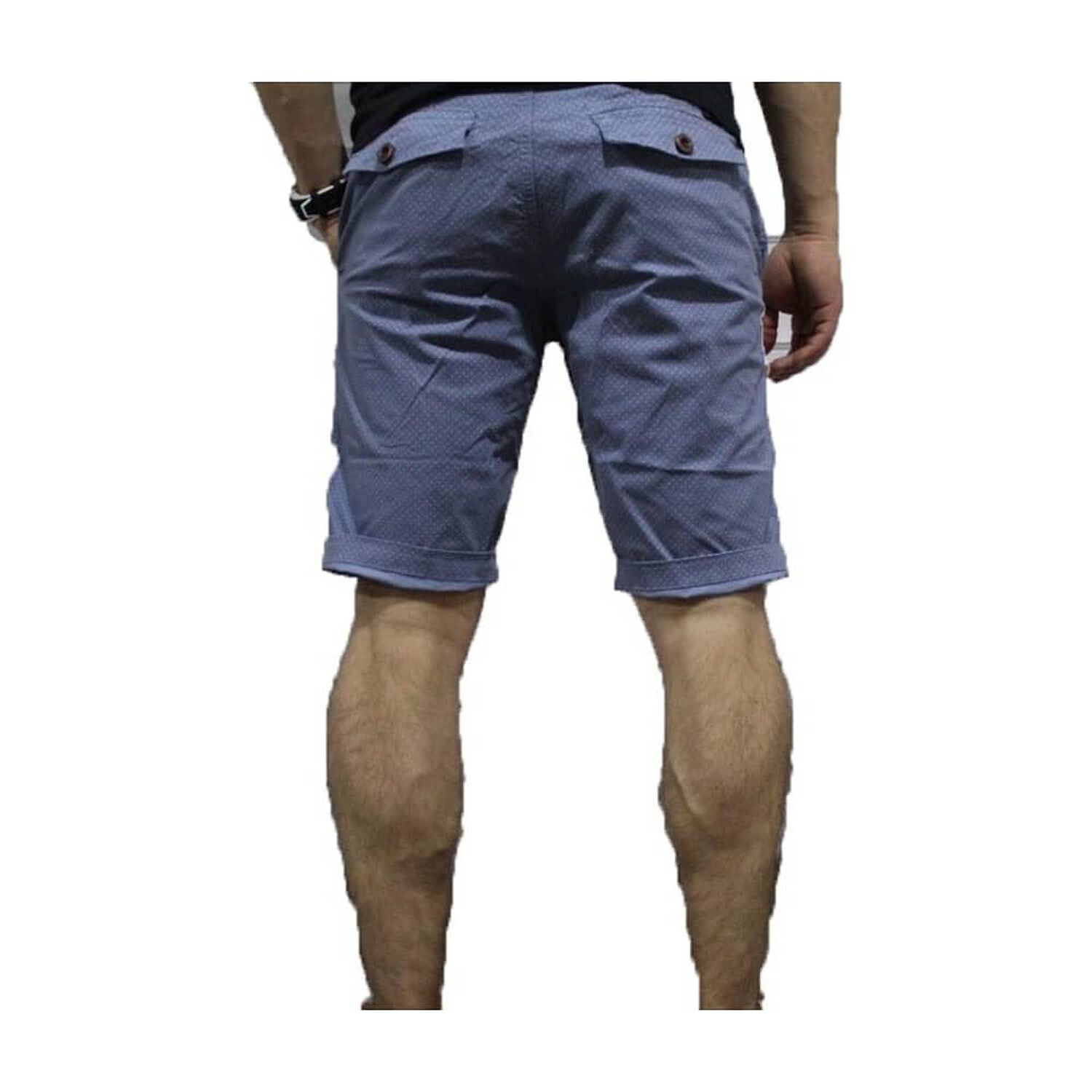 Bermuda Elasticada Slim Fit Celeste Con Dise&ntilde;o image number 2.0