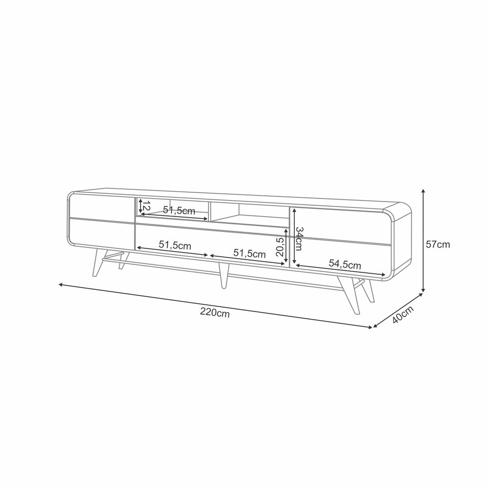 Rack Tv Marsella 85" 220x57x40 Cm image number 1.0