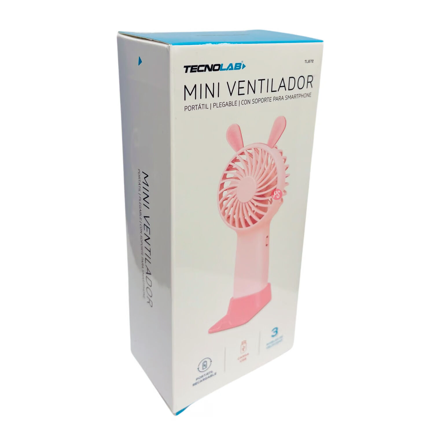 Mini Ventilador De Mano Dise&ntilde;o Conejo Recargable - Ps image number 1.0