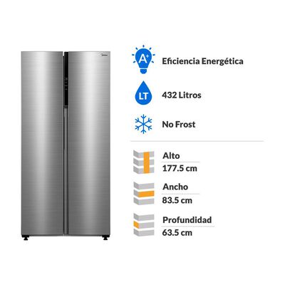 Refrigerador Side By Side No Frost Convencional Midea Mdrs619fge46 / 432 Litros / A+