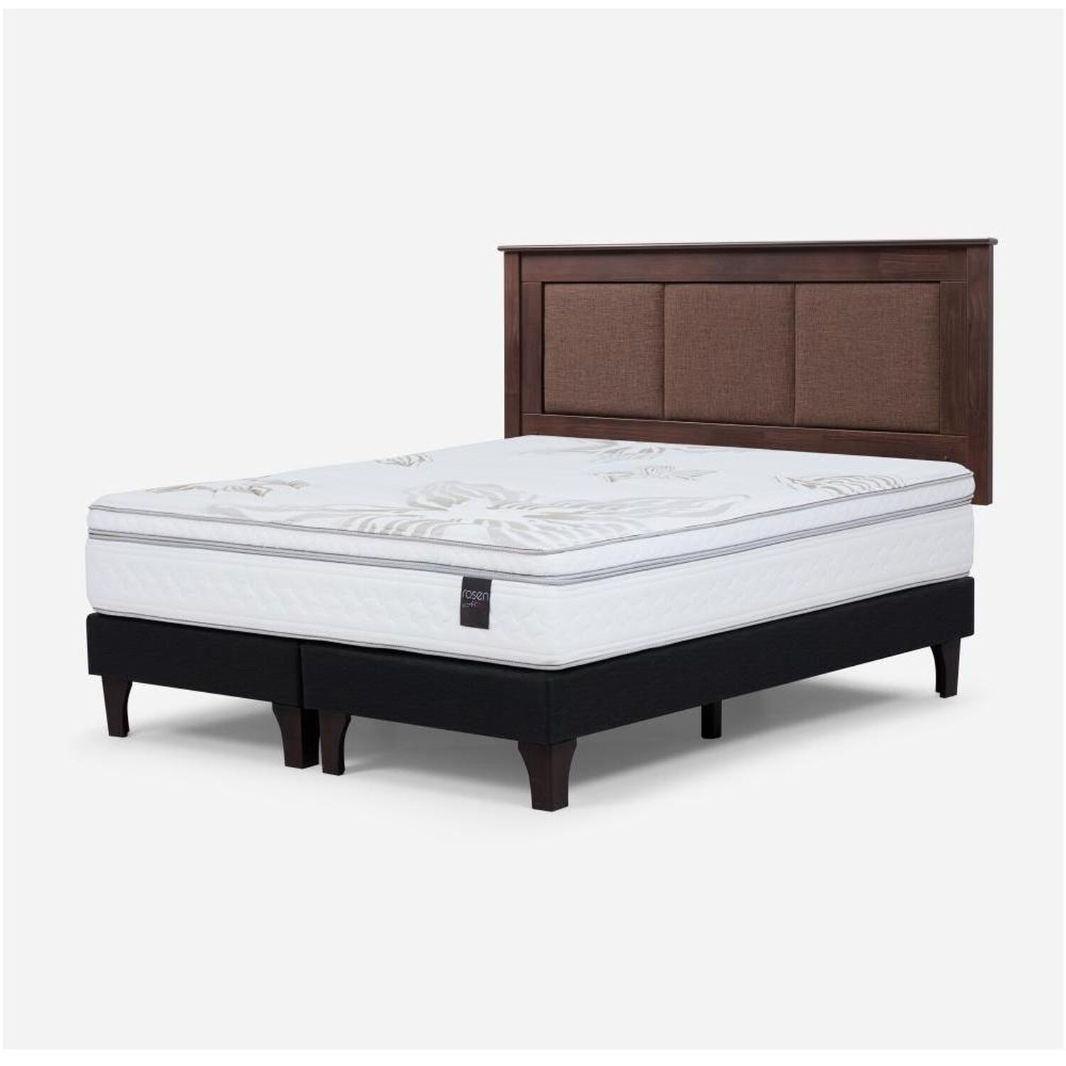 Cama Europea Rosen Art 4 / 2 Plazas / Base Dividida + Respaldo image number 2.0