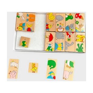 Domino Madera Animales Juego Didactico Para Ni&ntilde;os
