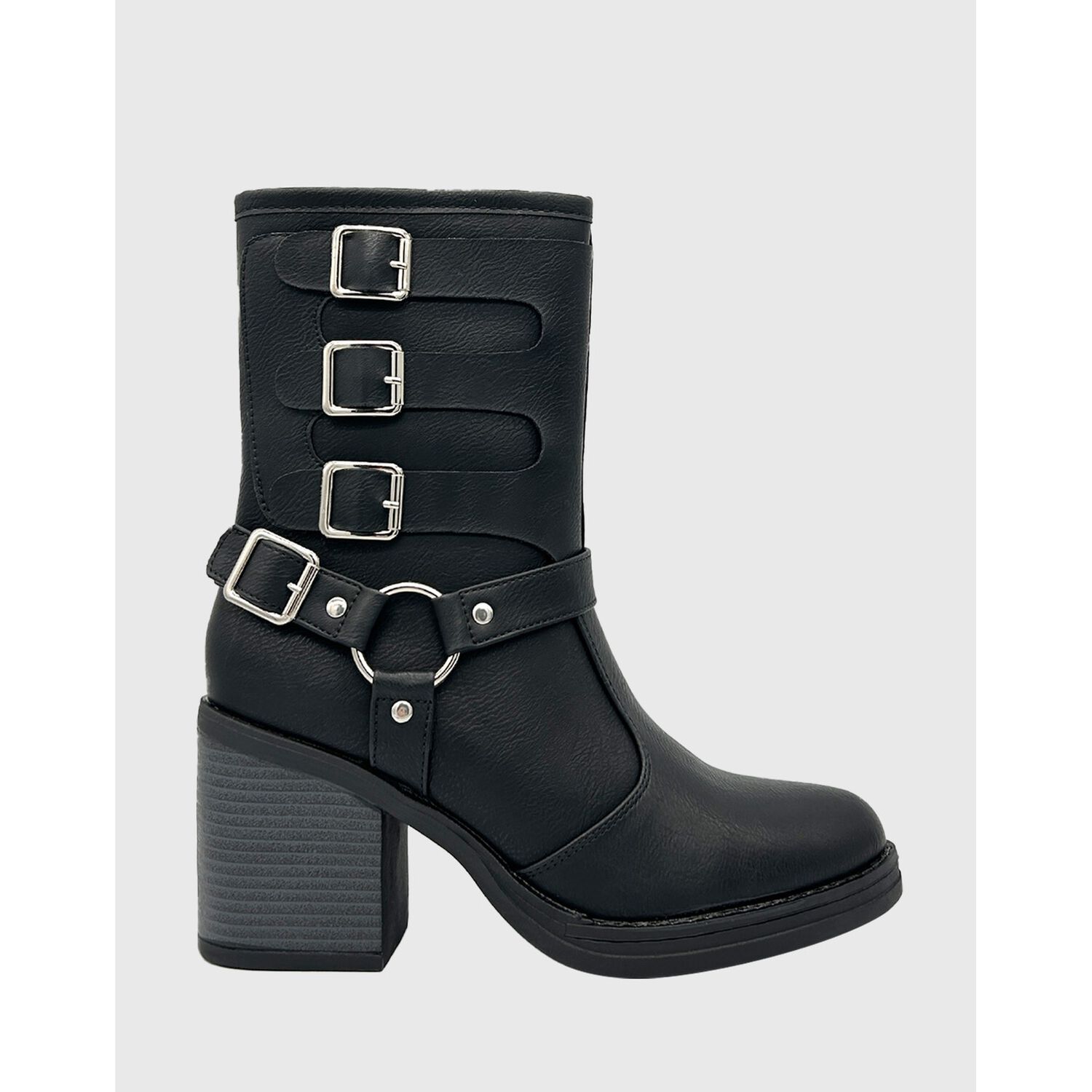Bota Para Mujer, Negro, Cuadruple Correa Danicolle image number 4.0
