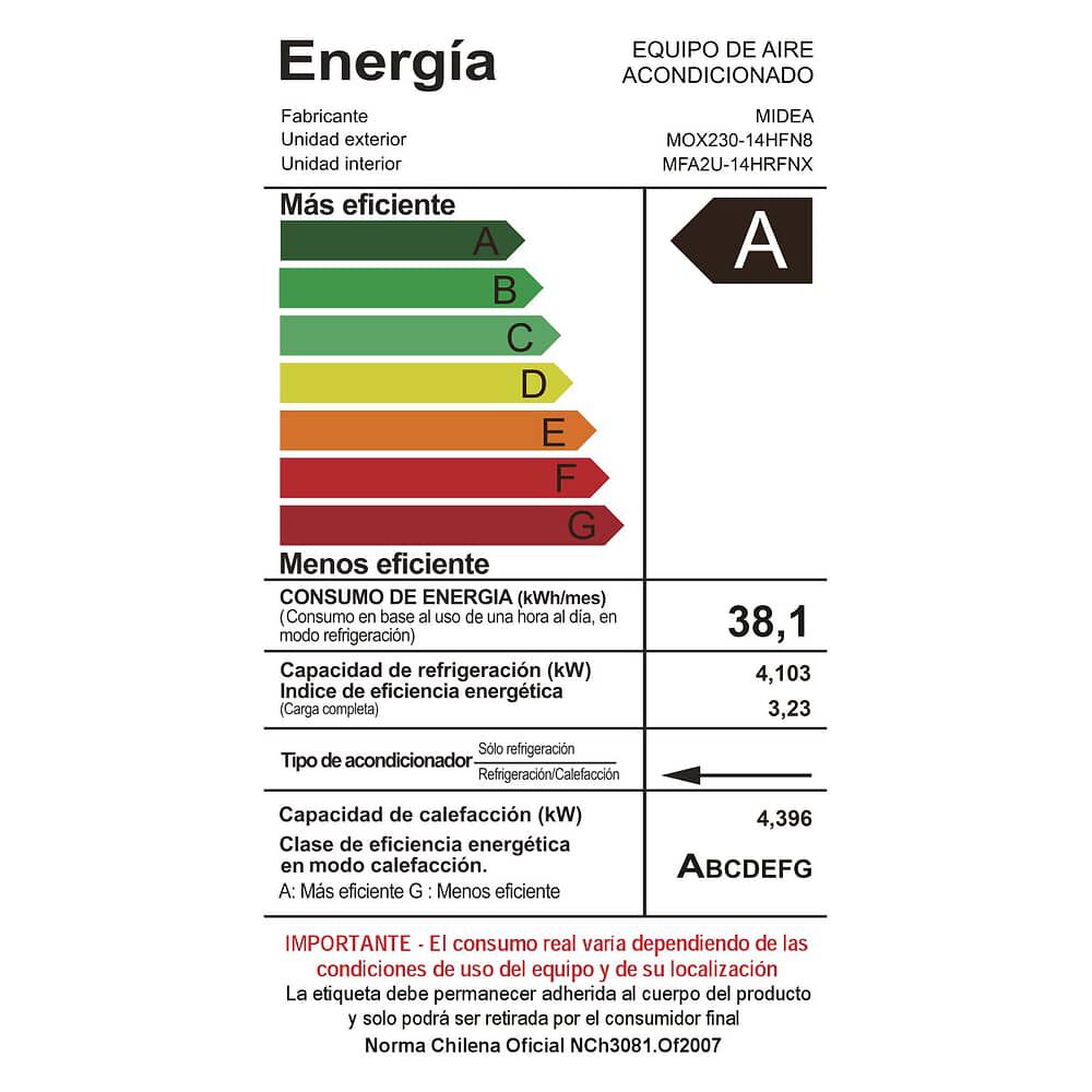 Aire Acondicionado Split 14000btu Consola 14000btu Inverter Midea Xtreme Heat image number 2.0