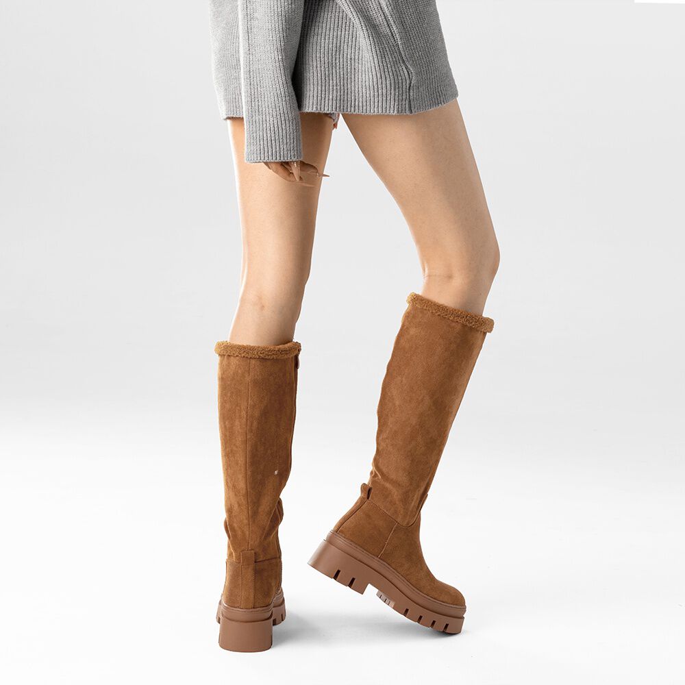 Botas Largas Mujer Casual Moda Gamuza Plataforma Weide Hx511 image number 2.0