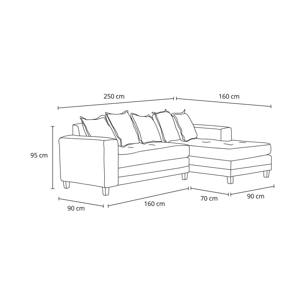 Sofá Seccional Derecho Living Factory Milan / 4 Cuerpos image number 8.0