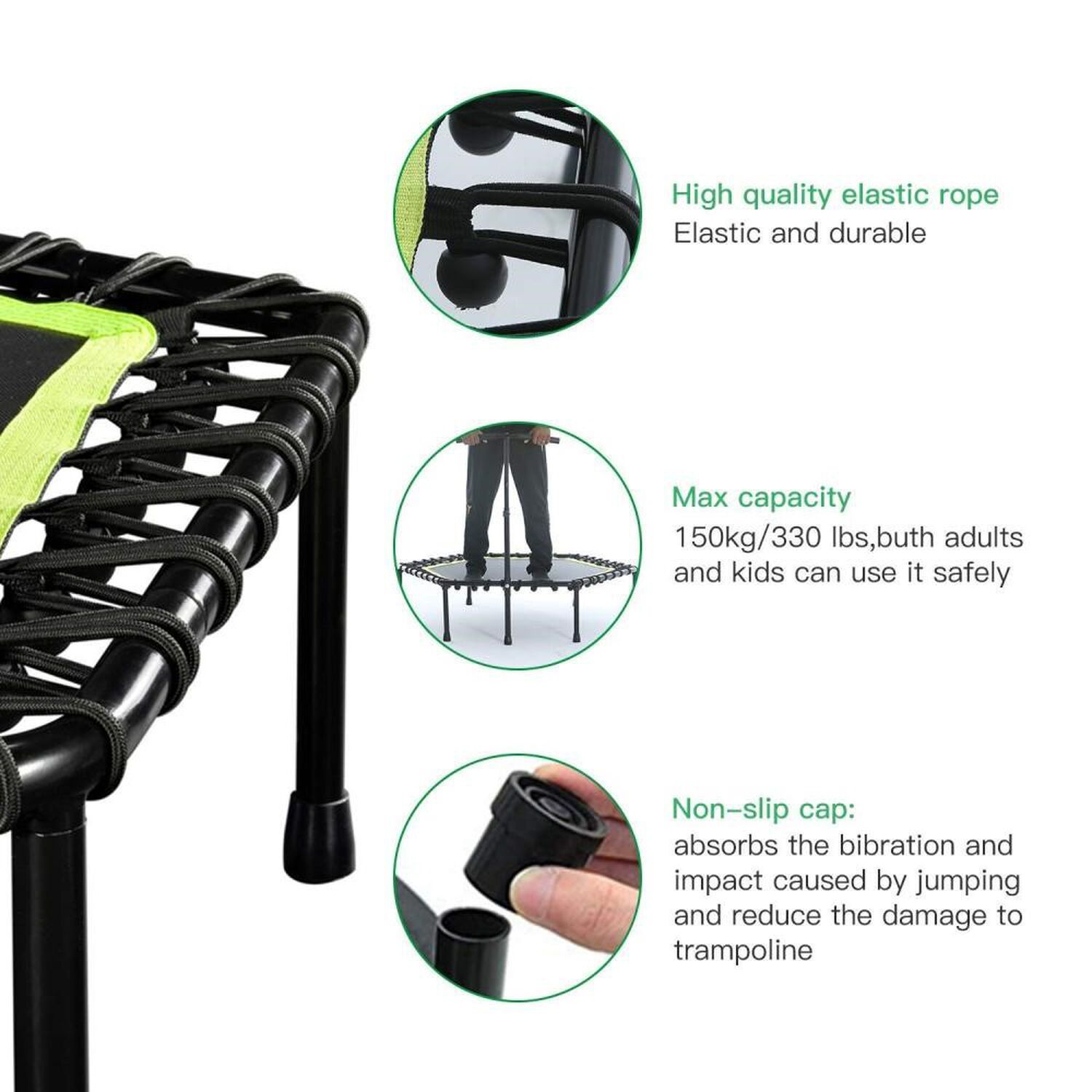 Trampolin Fitness Hexagonal Con Mango Soporte 115cm image number 2.0
