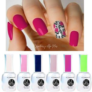 Set De 6 Esmaltes Semipermanentes Secado Uv Larga Duración