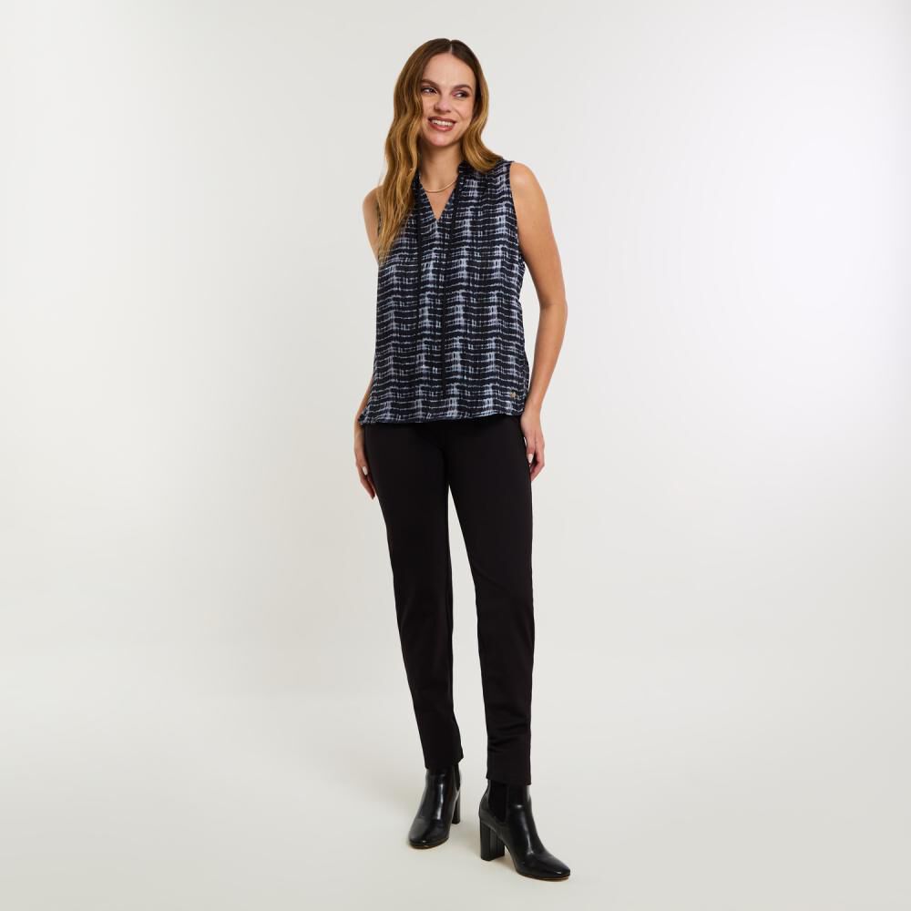 Blusa Animal Print Sin Mangas Cuello Mao Mujer Kimera image number 1.0
