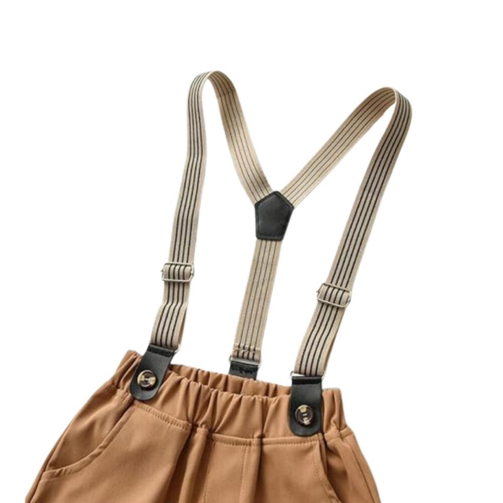 Conjunto De Vestir Con Corbatín Y Pantalón Corto 6 Meses A 4 Años Beige image number 4.0