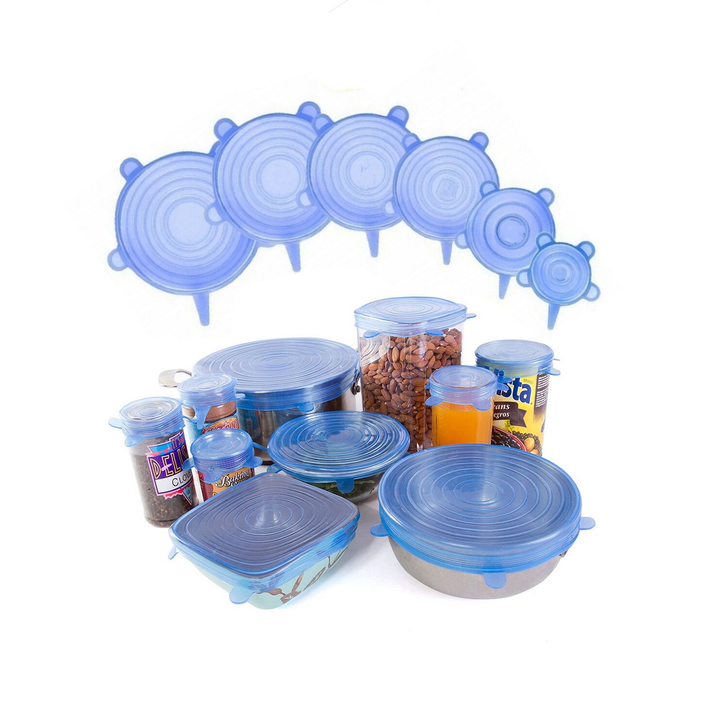 Pack 6 Tapas Silicona Menaje Cocina image number 0.0
