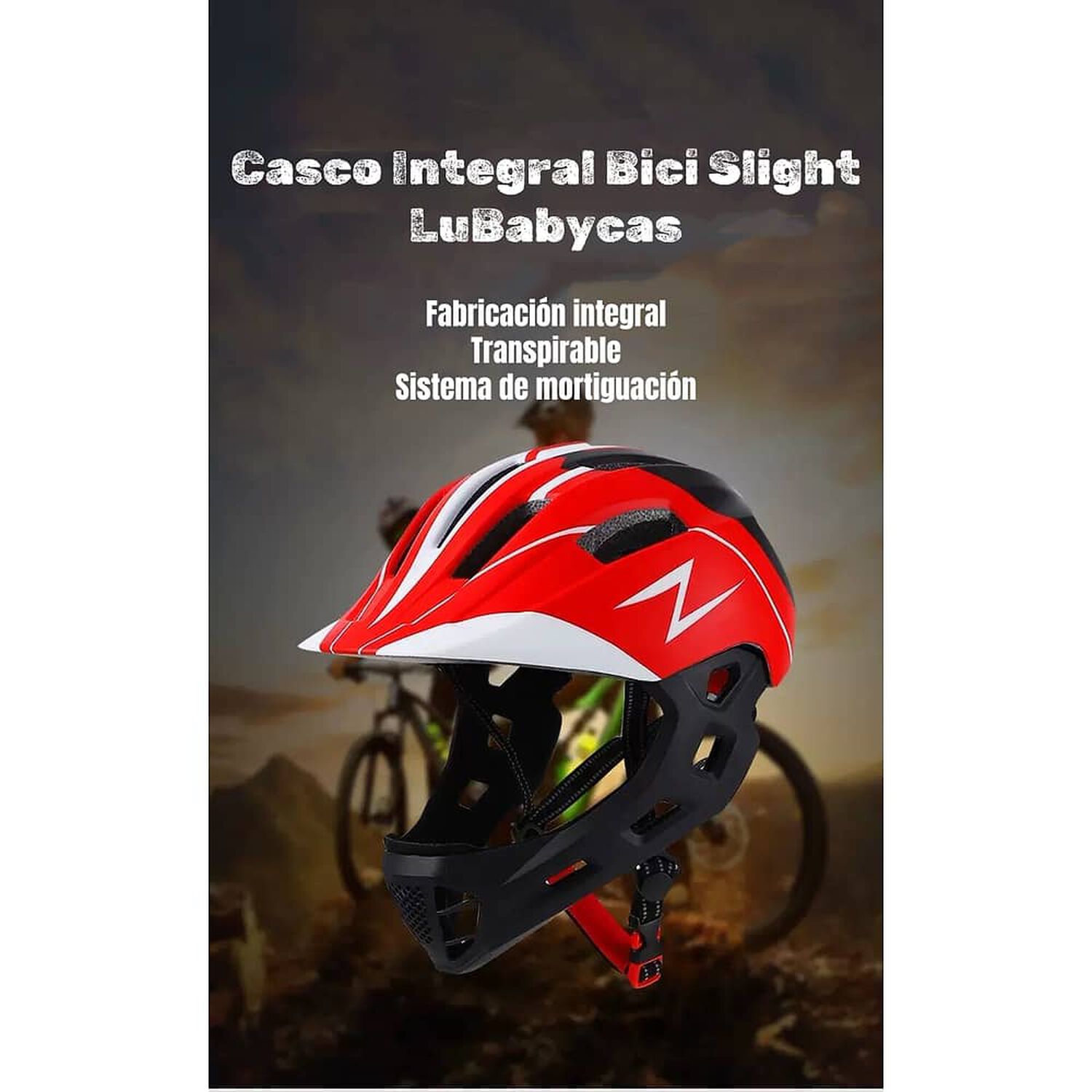 Casco Integral Infantil Bici 2 En 1 Slight Verde Lubabycas image number 1.0