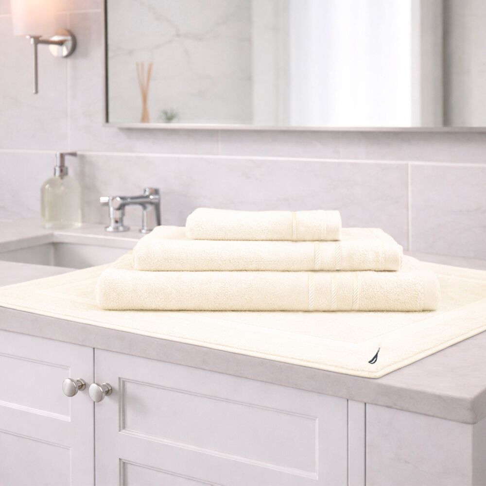 Set 4 Toallas Nautica Signature Cara+mano+cuerpo+piso 100% Algod&oacute;n Beige image number 1.0