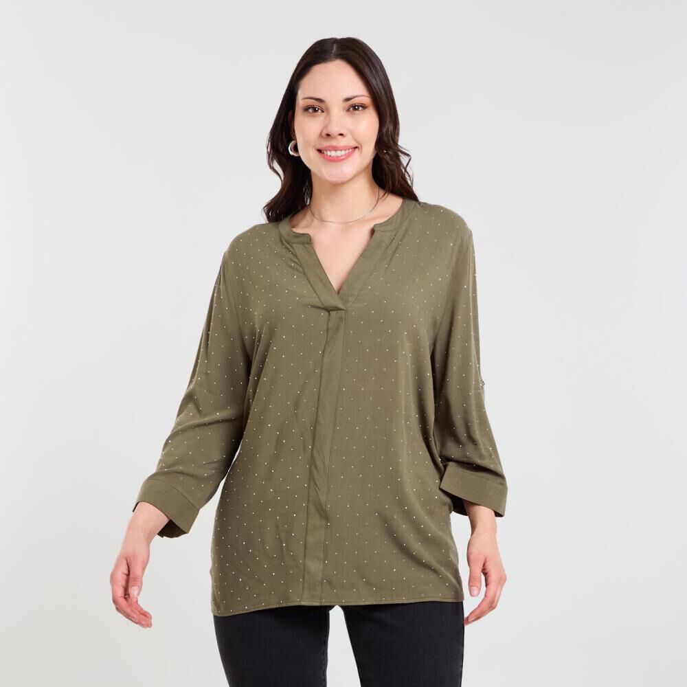 Blusa Manga 3/4 Cuello V Mujer Sexy Large image number 0.0