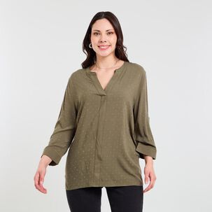 Blusa Manga 3/4 Cuello V Mujer Sexy Large