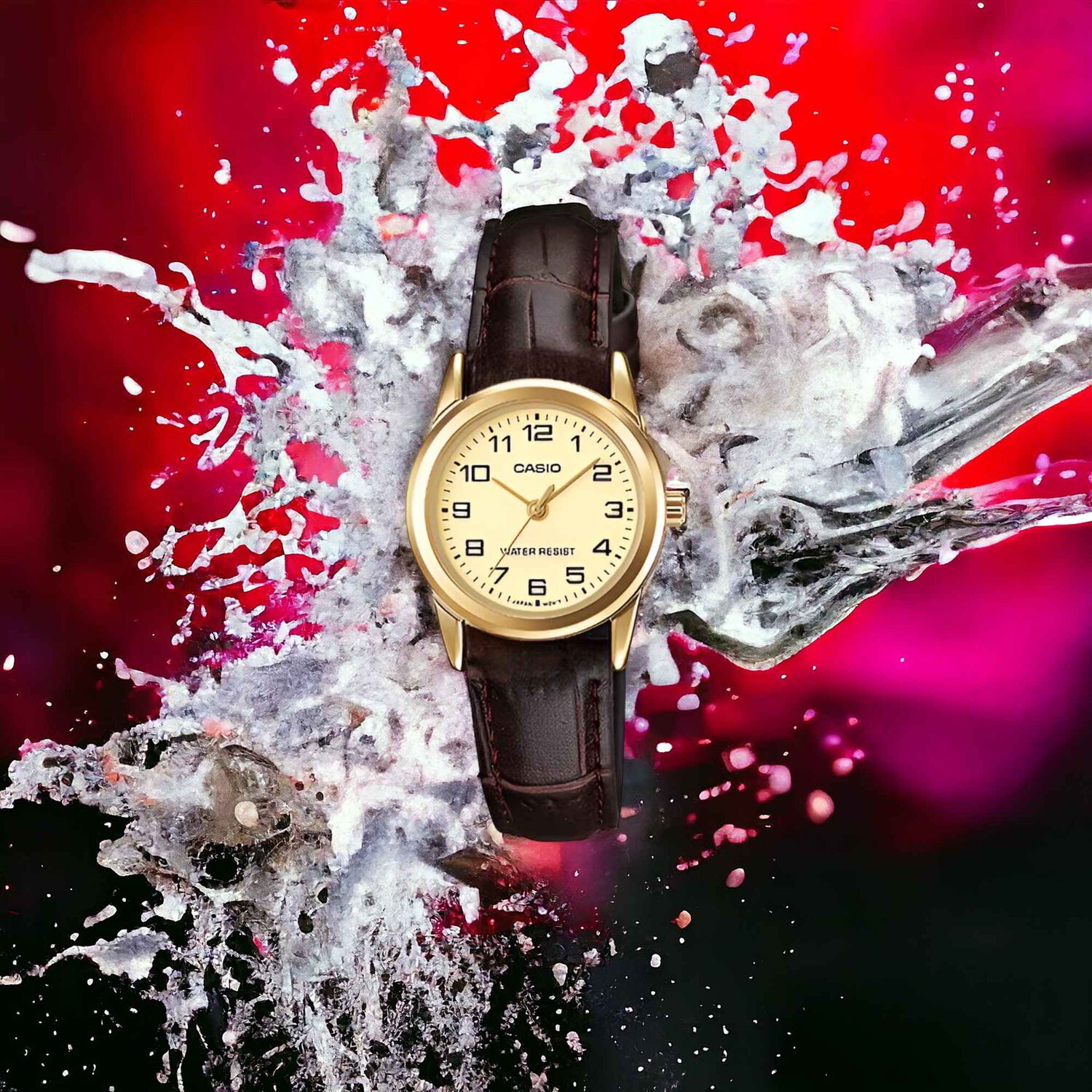 Reloj Casio De Mujer Cuero Ltp-v001gl-9budf Golden Edition image number 4.0