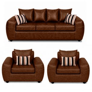 Juego De Living Elegant Detail Houston Pu / 5 Cuerpos