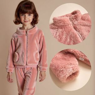 Conjunto Frizado Polar 2 Piezas Ni&ntilde;a Rosado