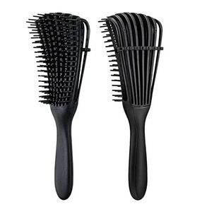 Mini Cepillo Flexible Desenredante Y Definidor De Rizos Negro