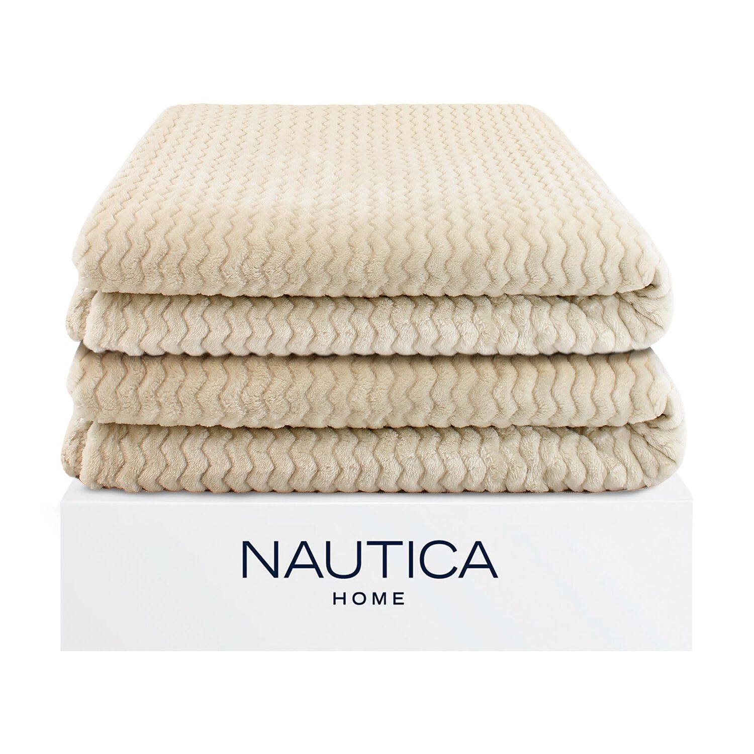 Pack 2 Mantas De Cama Nautica Home Jacquard Franela Suave 127x178cm image number 1.0