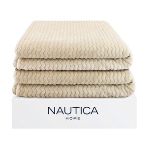 Pack 2 Mantas De Cama Nautica Home Jacquard Franela Suave 127x178cm
