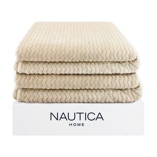 Pack 2 Mantas De Cama Nautica Home Jacquard Franela Suave 127x178cm