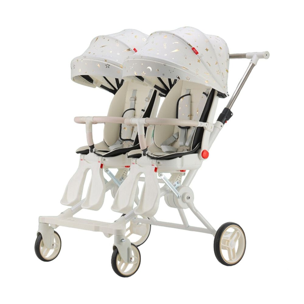 Coche Doble Con Mesita De Comer Reclinable Blanco Lubabycas image number 0.0