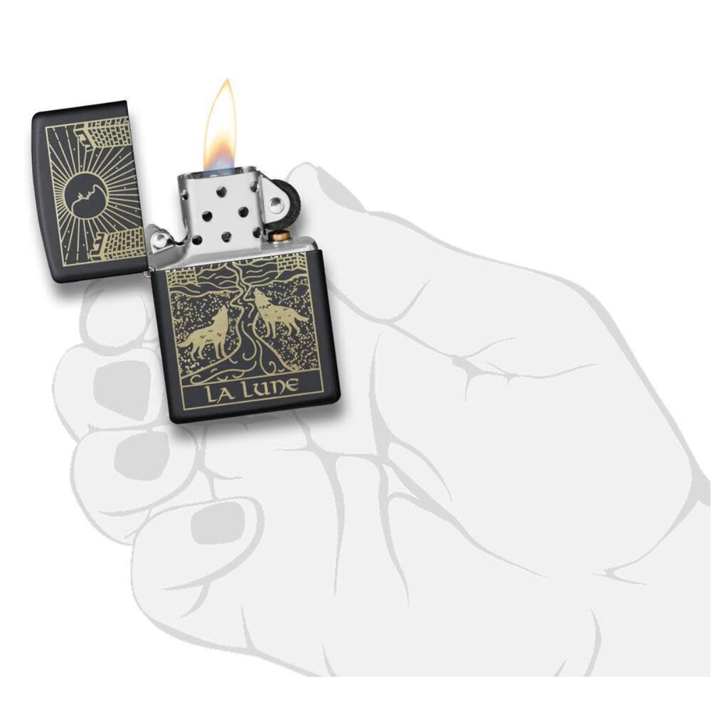 Encendedor Zippo Wolf Tarot Card Design Negro Zp218.mp402654 image number 3.0