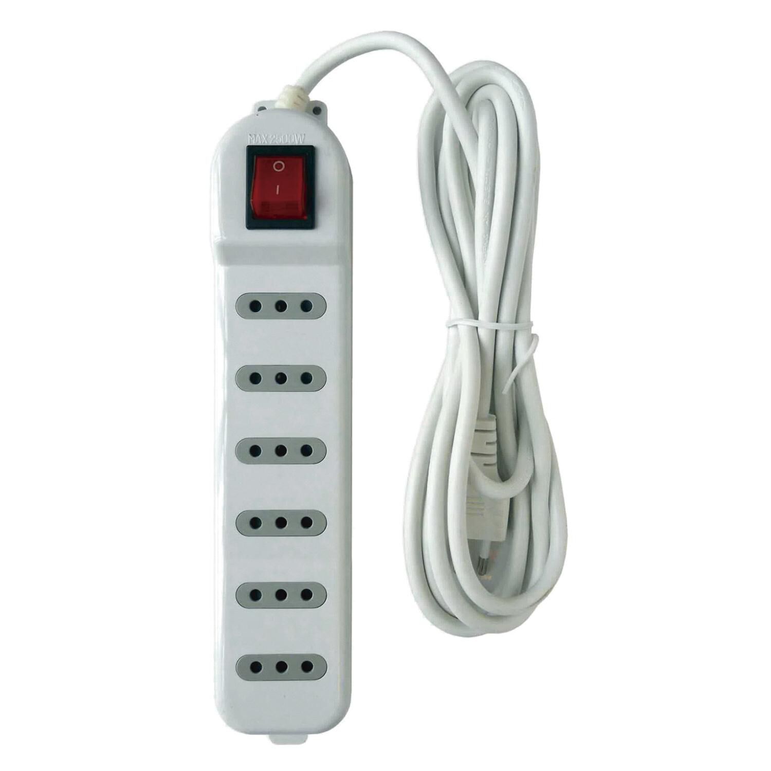 Zapatilla Alargador 3mt 6 Entradas Blanco Macrotel image number 0.0