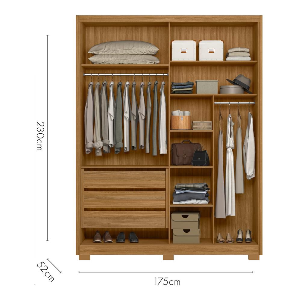 Clóset Di Poretti Colorado / 2 Puertas / 3 Cajones image number 2.0