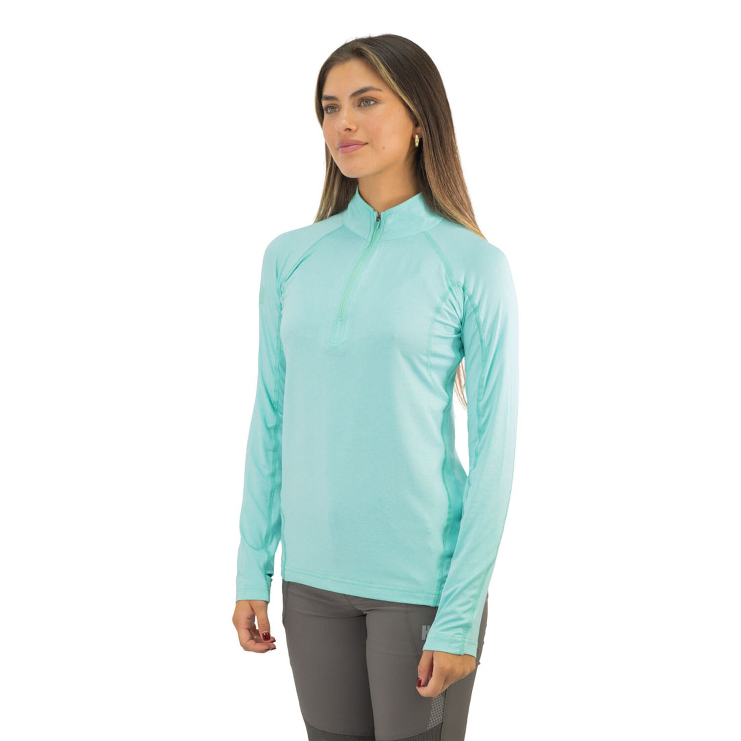 Polera Dry Fit Hw Spx Manga Larga Mujer Aqua image number 2.0