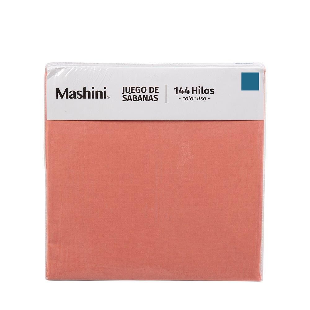 Sabana 144 Hilos Lisas 2 Plazas Naranja image number 3.0