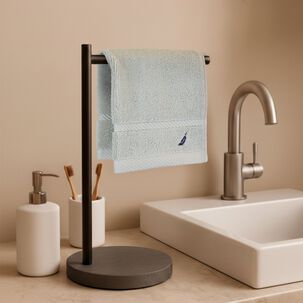Toalla De Cara Signature Nautica 100% Algod&oacute;n 33x33cm Premium Gris Claro