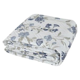 Quilt Andes Estampado Hojas Azul