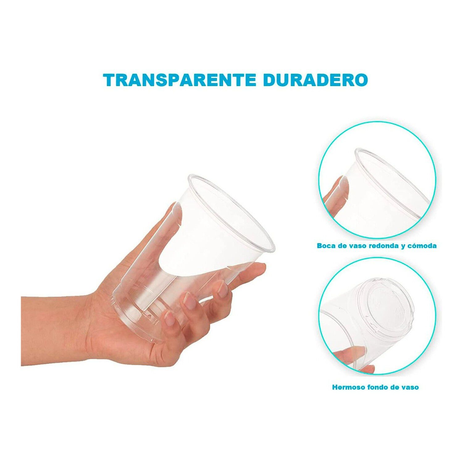 Vasos Pl&aacute;sticos Transparentes 500ml Paquete 50 Unidades image number 1.0