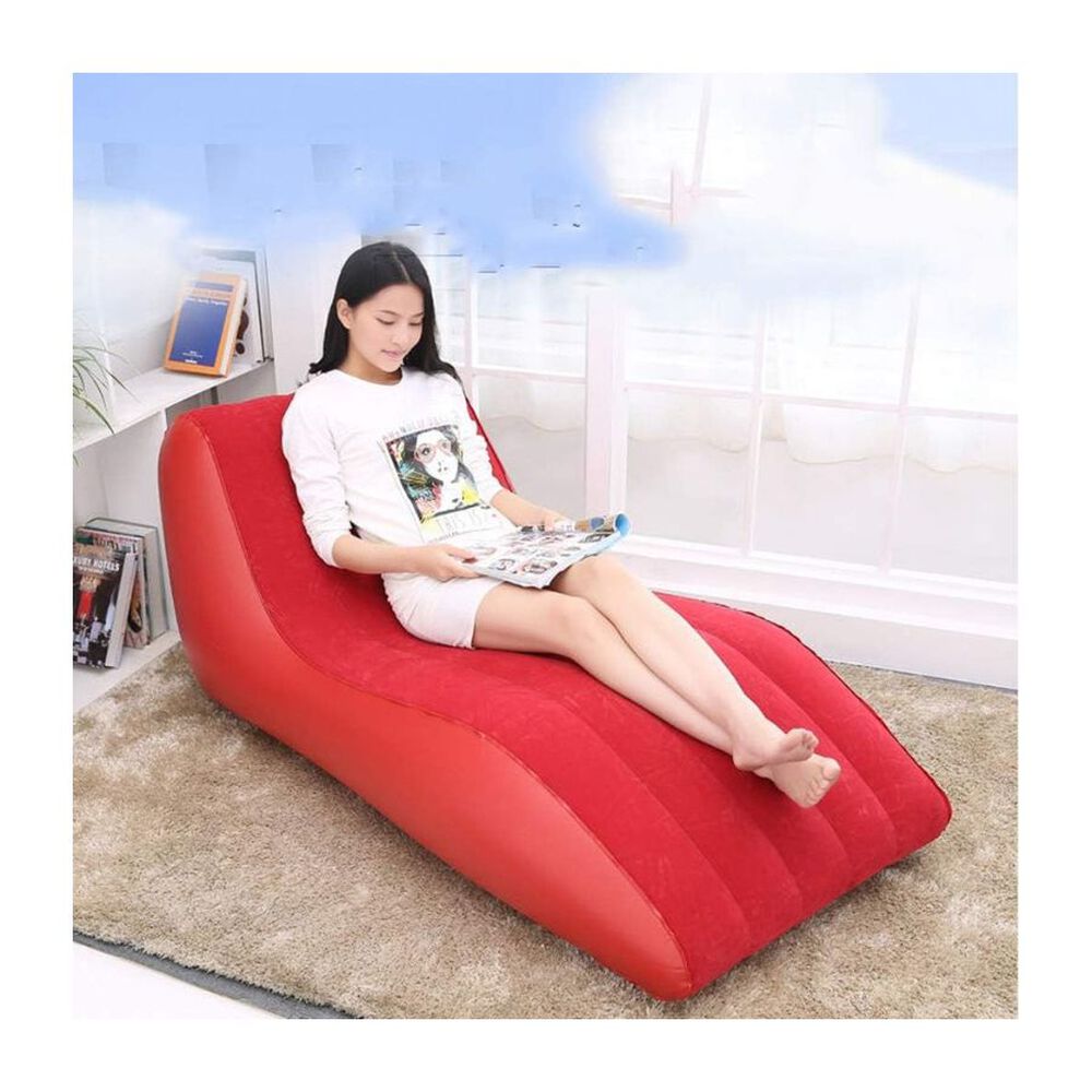 Sofa Sillon Silla Puff Inflable Cama Lounge Plegable Rojo image number 2.0