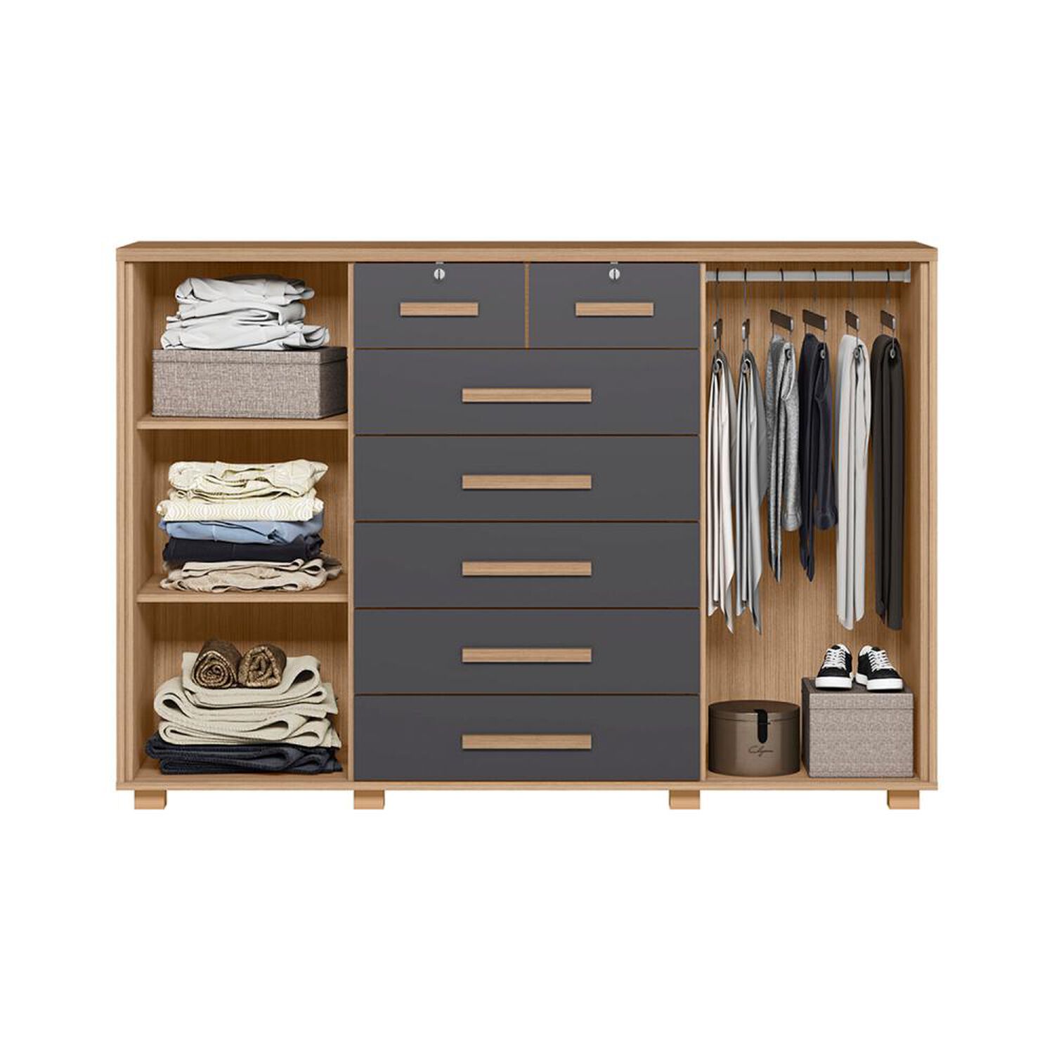 C&oacute;moda Vekka Home Comoda Fontana / 2 Puertas / 7 Cajones image number 2.0