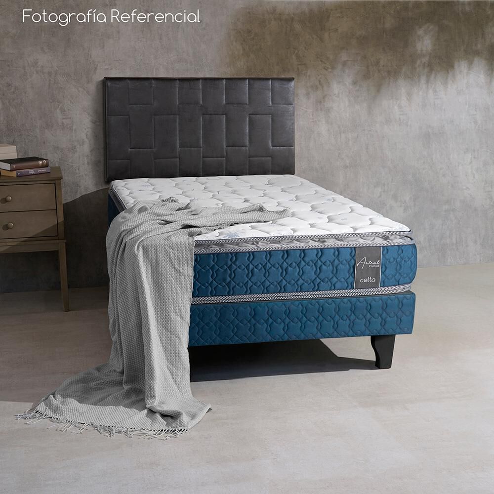 Cama Europea Celta Astral Pocket / 1.5 Plazas / Base Normal + Respaldo image number 3.0