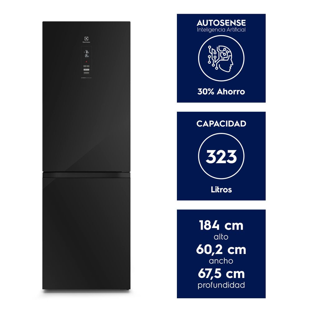 Refrigerador 323l No Frost Bottom Freezer Dbg60ge Negro image number 1.0