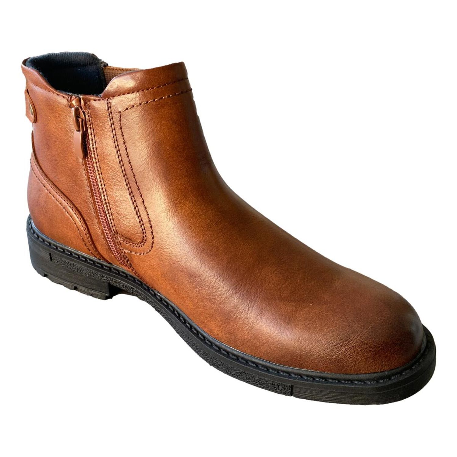 Bot&iacute;n Chelsea Hombre Agta 6007 Color Camel Y Negro image number 3.0