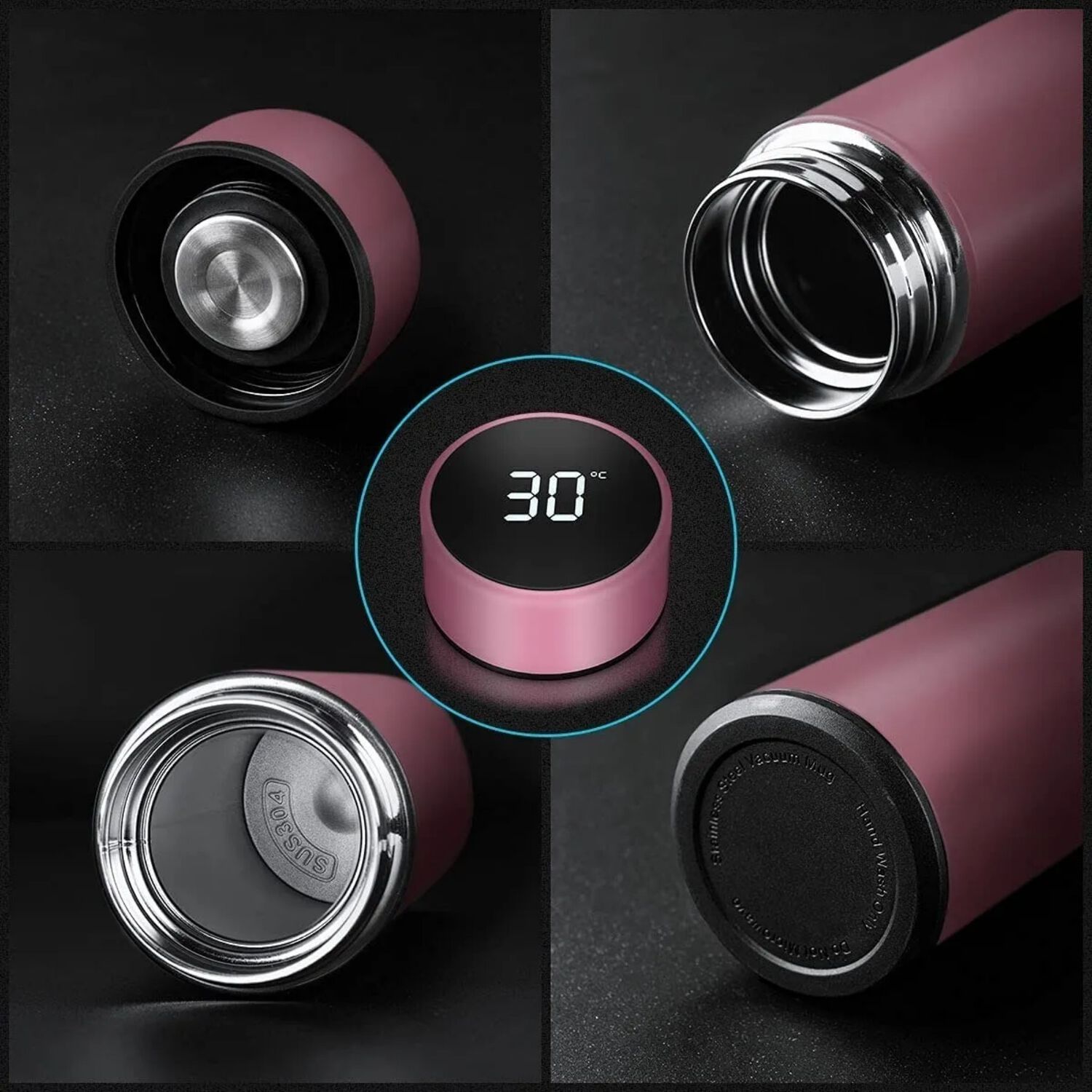 Taza Termo Inteligente Sensor Digital 500 Ml Rosado image number 3.0