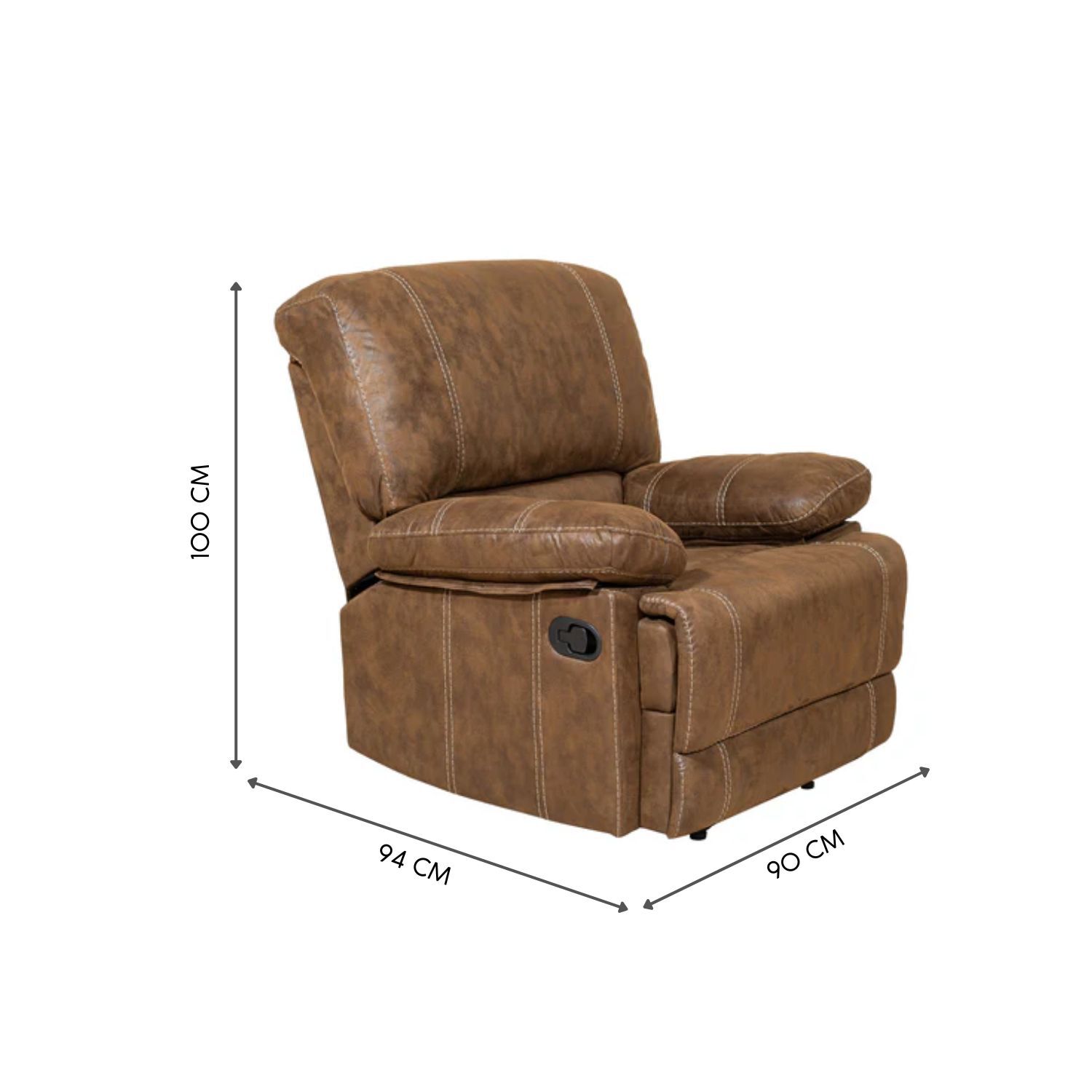 Berger Reclinable Moderno Cuero Viejo Caf&eacute; Castle 98023r image number 4.0