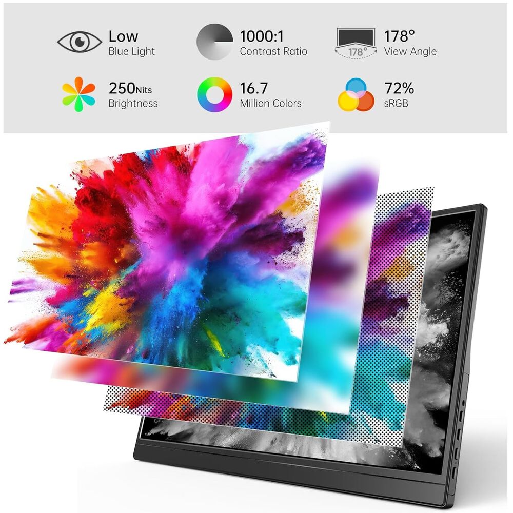 Monitor Portátil Yxk 15,6'' Full Hd 1080p Usb-c Hdmi image number 1.0