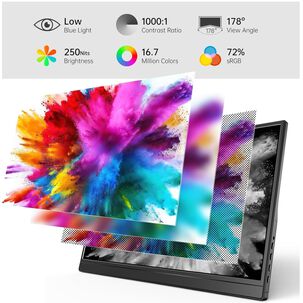 Monitor Portátil Yxk 15,6'' Full Hd 1080p Usb-c Hdmi