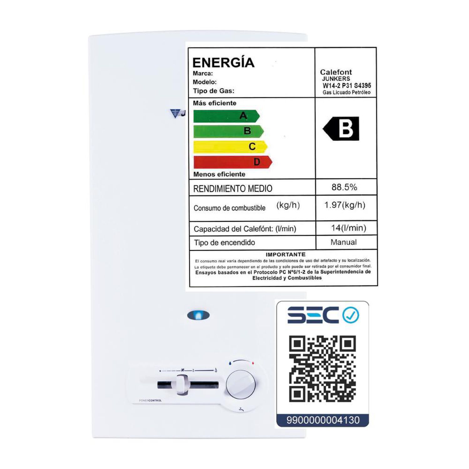 Calefont Junkers Minimaxx / Tiro Natural / Gas Licuado  / 14 Litros image number 8.0